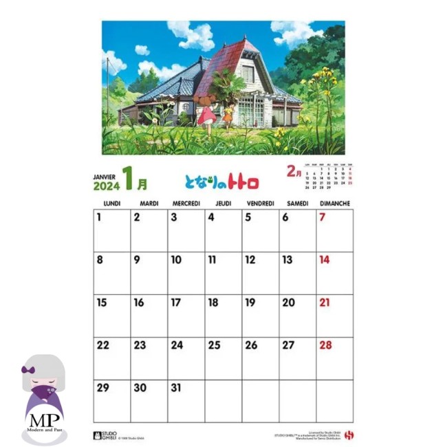 Calendrier mural 2024 Totoro – Ghibli – Version française