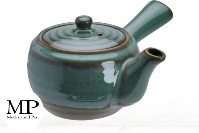 Théière japonaise Kyusu vert émeraude en argile Théière japonaise Kyusu vert émeraude en argile