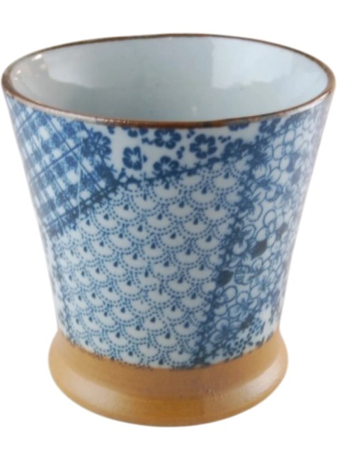 Mug japonais Patchwork Bleu en faïence fabriqué au Japon