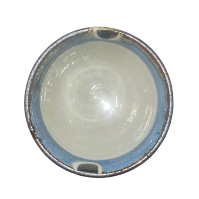 bol japonais bleu à points foncés artisanal fabriqué au Japon bol japonais artisanal bleu à points foncés en céramique fait main