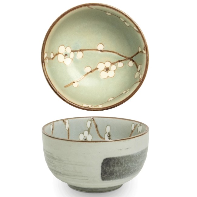 Bol japonais à riz ou à soupe vert Soshun Hana Sakura Fabriqué au Japon Bol japonais - vert Soshun - riz - soupe - cuisine - 13 x 7 cm - 500ml - vaisselle - Modern and Past - Brest - fabriqué au Japon