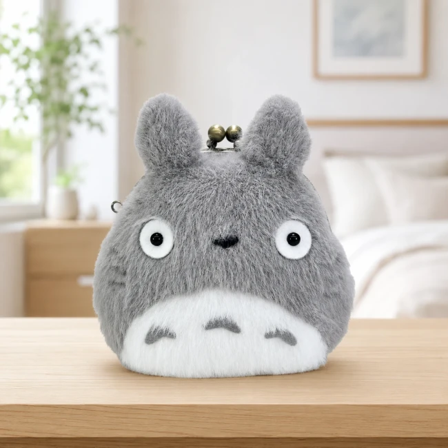 Porte-monnaie peluche Fuwafuwa Totoro gris licence officielle Studio Ghibli