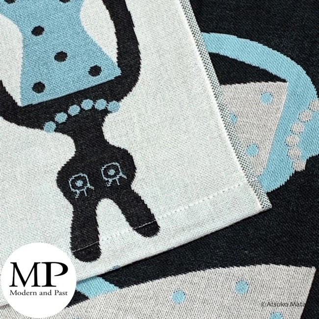 plaid japonais en coton bleu Dress Usagi Atsuko Matano