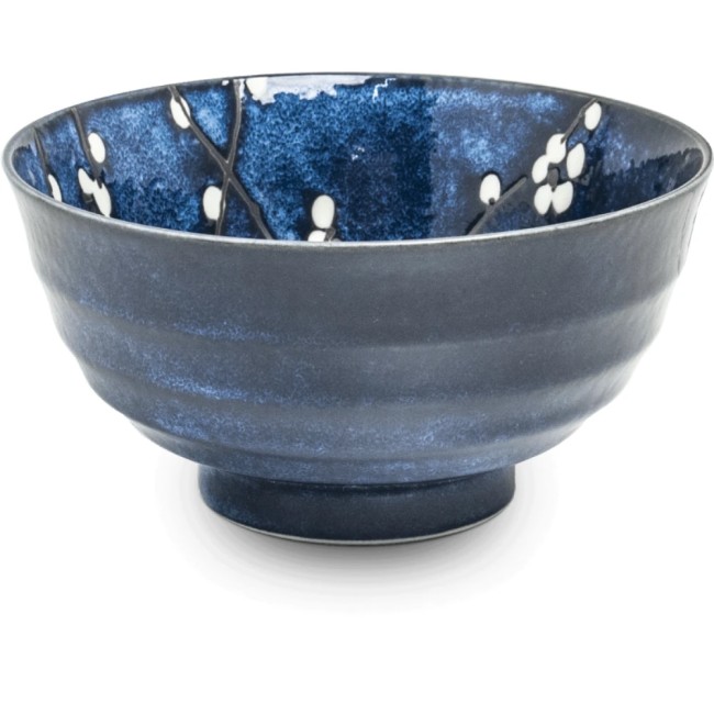 Bol japonais à ramen bleu Hana fleurs de cerisiers en céramique