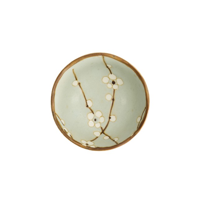 Saucière japonaise Sakura vert mat en céramique fait main