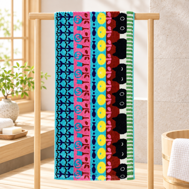 Serviette MMSL Mémé bleue Atsuko Matano - Modern and Past Serviette japonaise MMSL Mémé bleue Atsuko Matano 34 x 75 cm - Modern and Past