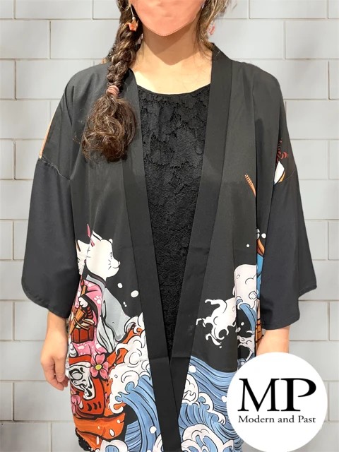 Kimono moderne japonais concert chat Neko