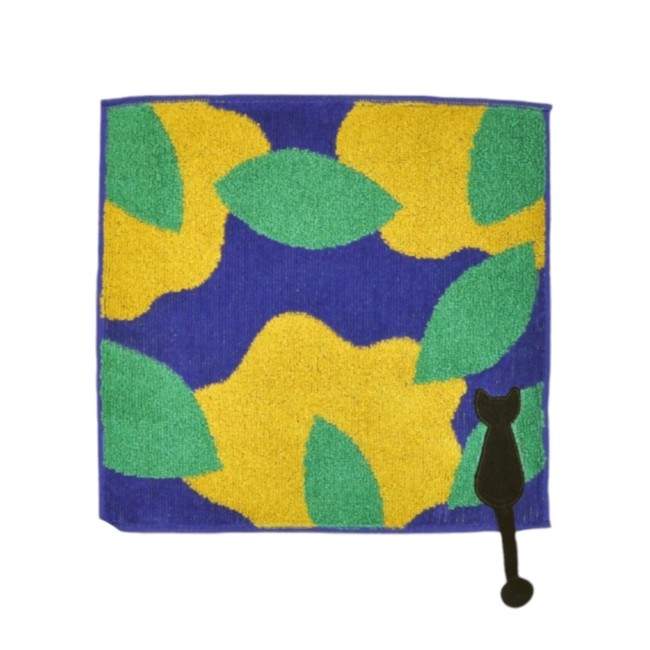 Mini serviette japonaise pastel en coton chat Kaze Atsuko Matano