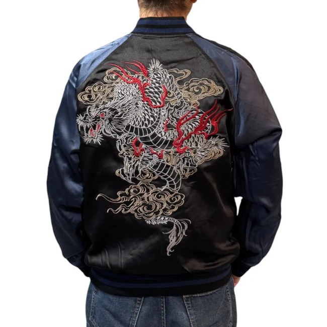 Veste Sukajan Dragons – Côté Dragon Unique Veste Sukajan réversible dragon unique – broderie japonaise