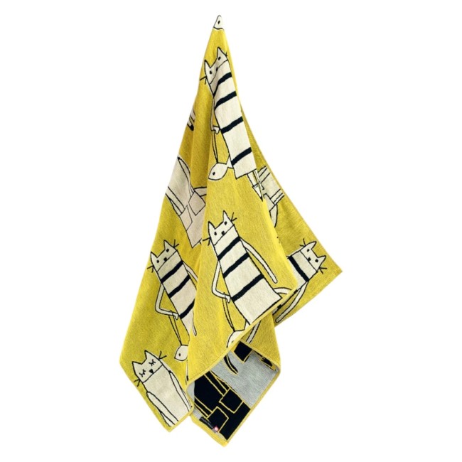 Serviette de bain japonaise Cat in NY jaune – Atsuko Matano serviette de bain japonaise Cat in NY jaune Atsuko Matano