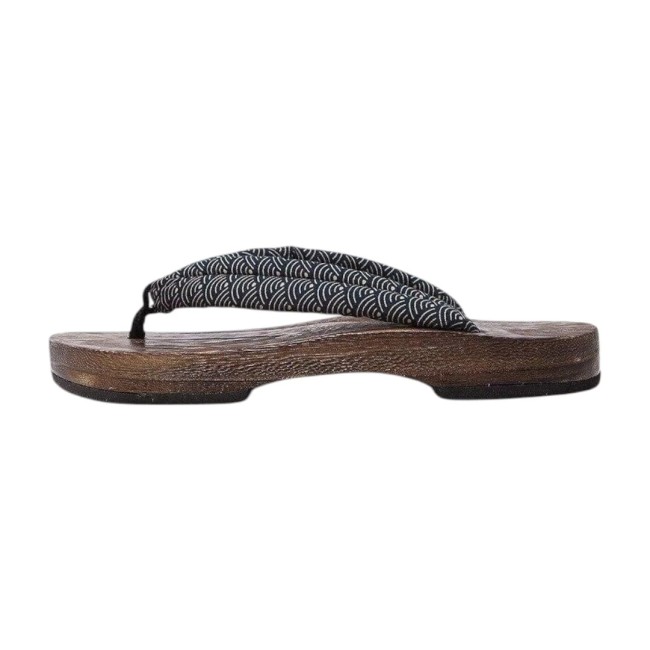 Geta japonaises en bois motif Seigaiha Geta japonaises arrondies motif Seigaiha
