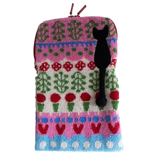 Pochette japonaise Atsuko Matano – motif floral Spain – coton doux fabriquée au Japon Pochette japonaise en coton motif floral coloré Atsuko Matano - rose