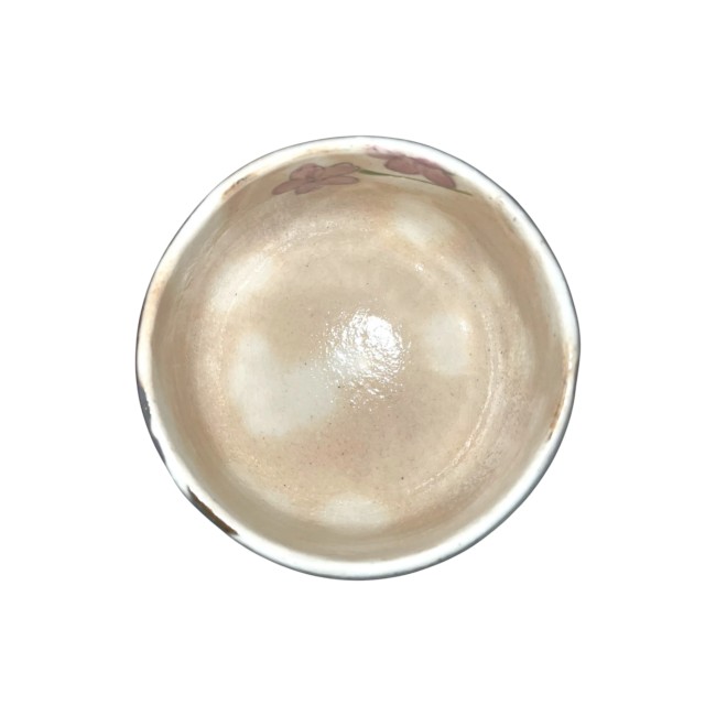 Bol à thé japonais Arita-Hasami en porcelaine décor fleurs