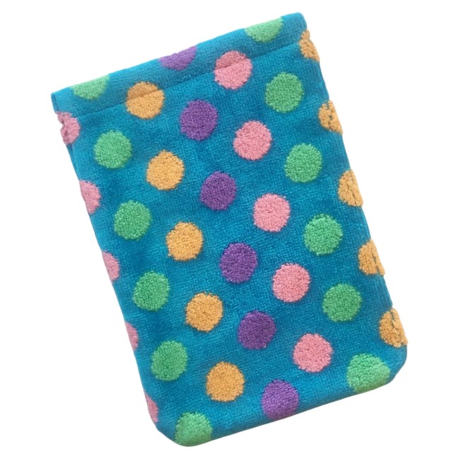 gant de toilette japonais bleu en éponge 100% coton à pois Atsuko Matano