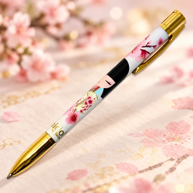 Stylo à bille Kimmidoll Sakura – Encre noire