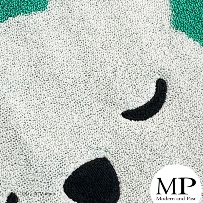 mini serviette japonaise verte ourson Shirokuma Atsuko Matano