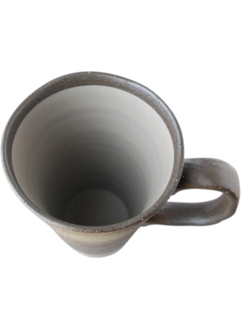 mug japonais Nami Fuchi en faïence marron et gris
