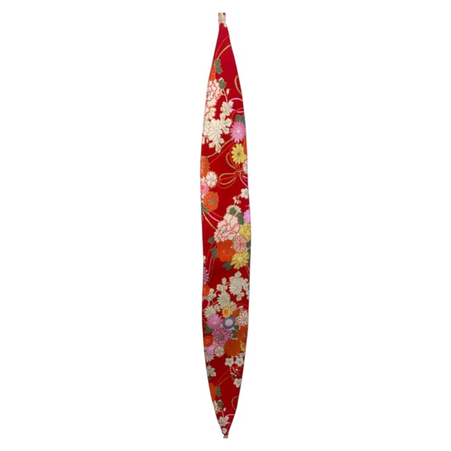 obi ceinture japonaise rouge en coton à motifs fleurs
