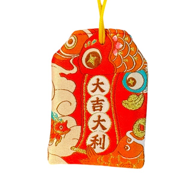Omamori japonais bonne chance symbole traditionnel Omamori japonais rouge proverbe bonne chance 大吉大利