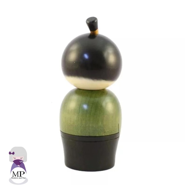 Poupée japonaise Kokeshi Young Samurai en bois peinte à la main