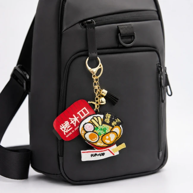 Porte-clés japonais brodé Ramen fabriqué au Japon Modern and Past