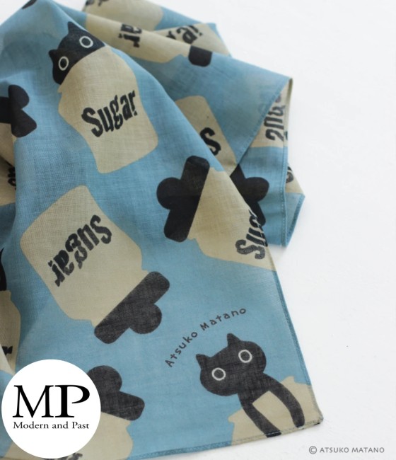 Petit foulard japonais Sugar bleu – Atsuko Matano Petit foulard japonais bleu motif Sugar Atsuko Matano