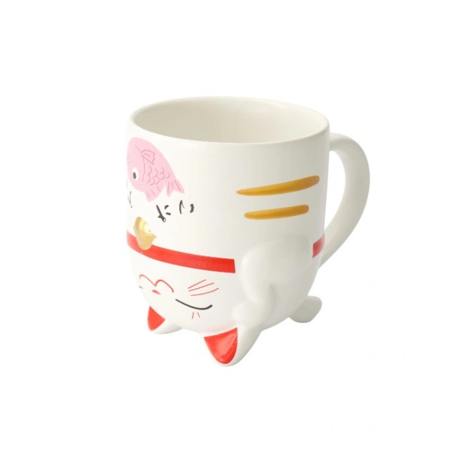 Mug Maneki Neko rose – céramique japonaise kawaii Mug japonais Maneki Neko rose – céramique kawaii 350 ml