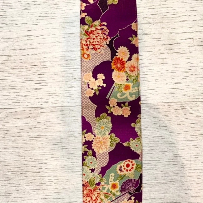 Ceinture obi japonaise mauve en coton fait main Modern and Past