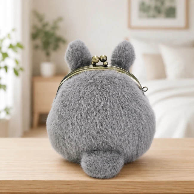Porte-monnaie peluche Fuwafuwa Totoro gris licence officielle Studio Ghibli