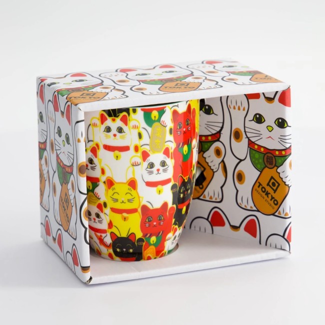 mug japonais kawaii Lucky Cat Maneki Neko multicolore