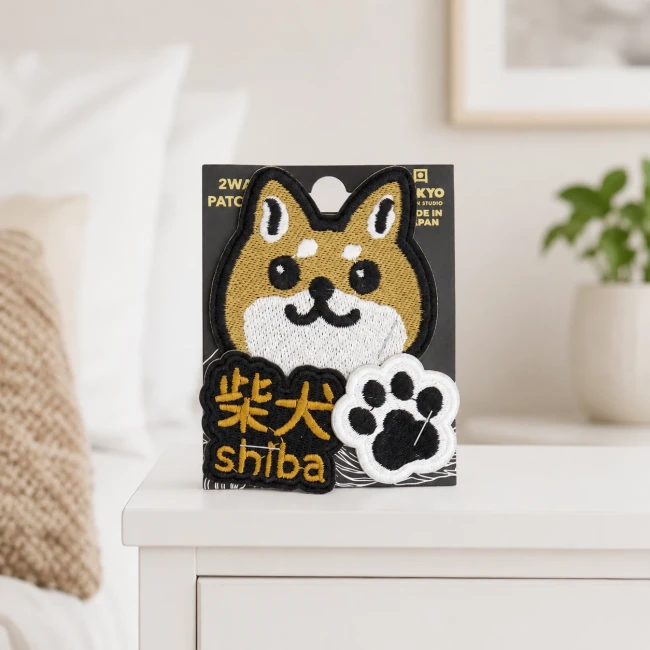 Patch brodé thermocollant chien japonais Shiba sur sac Modern and Past