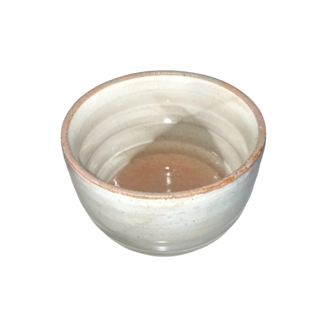 Bol à thé japonais Mino Yaki en porcelaine décor fleurs bleues