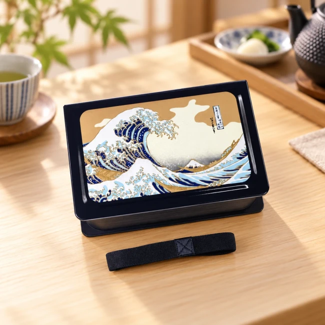 Bento japonais Hokusai Book Bento 650 ml - Modern and Past Bento Book Hokusai Vague de Kanagawa et Fuji Hakoya - Modern and Past