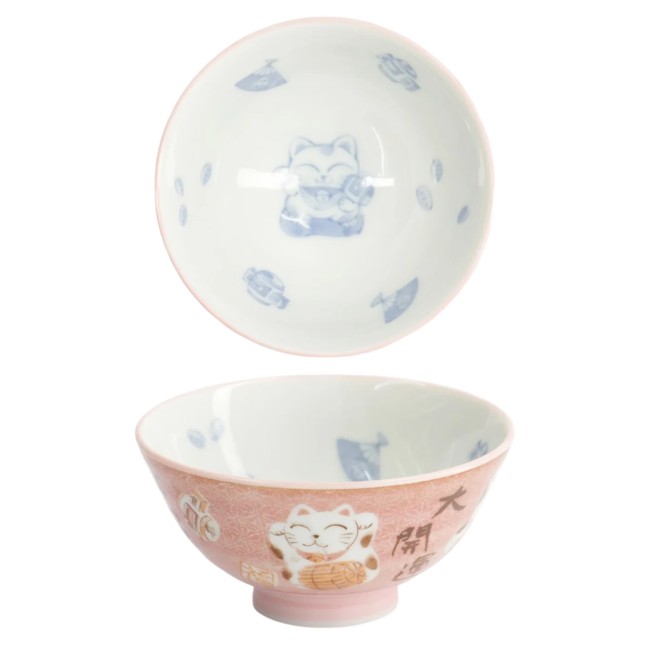 bol japonais kawaii rose chat Neko pour riz ou thé bol japonais kawaii rose chat Neko en porcelaine fabriqué au Japon