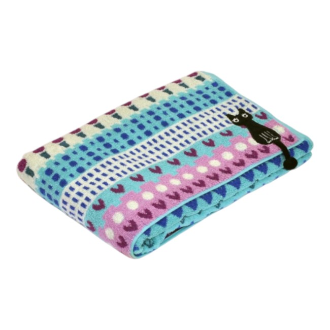 serviette de bain japonaise coton bleu Chat Spain Atsuko Matano