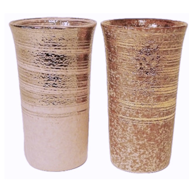 Mazagran japonais blanc rose aux lignes argent – Etsu mazagran japonais blanc rose avec lignes argent Etsu