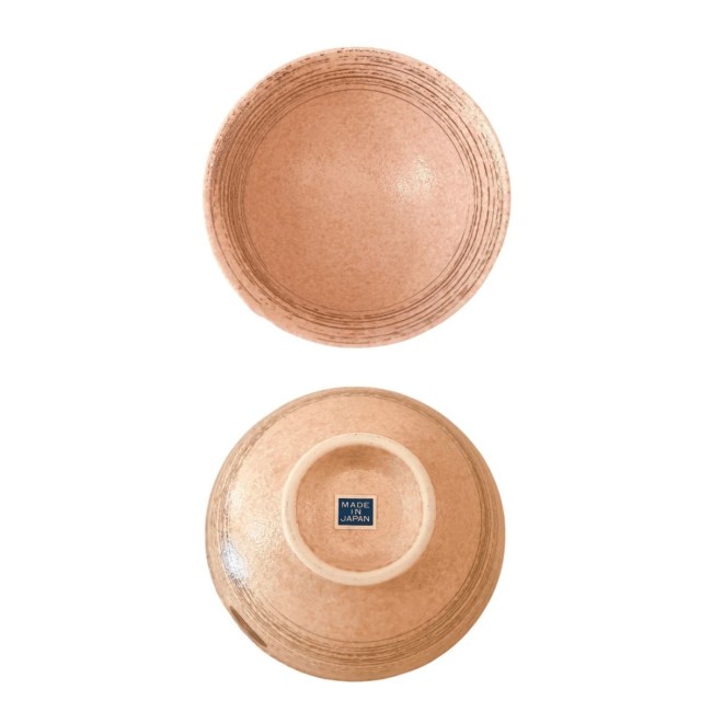 Bol japonais Chazuke blanc-rose avec lignes argent bol japonais chazuke blanc rose lignes argent