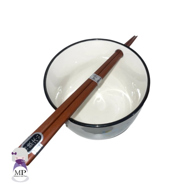 Bol japonais Maneki Neko avec repose-baguettes intégré