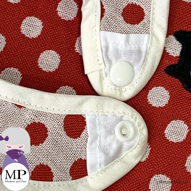Bavoir japonais bébé coton rouge à pois Atsuko Matano fabriqué au Japon