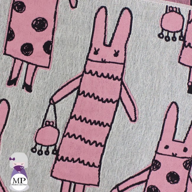 Grande serviette japonaise Bunny in Paris en gaze de coton