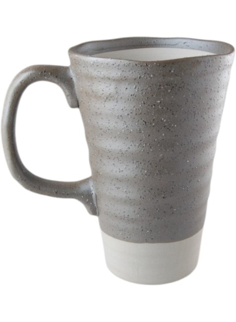 mug japonais Nami Fuchi en faïence marron et gris