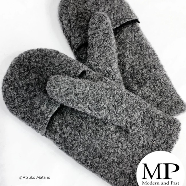Mitaines laine Peeping Mémé mitaines japonaises laine grises Peeping Mémé Atsuko Matano