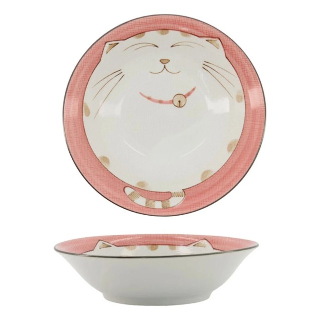 bol japonais Kawaii chat Neko rose fabriqué au Japon bol japonais à soupe Kawaii chat Neko rose - Tokyo Design - Modern and Past à Brest - magasin boutique vaisselle japonaise - art de la table