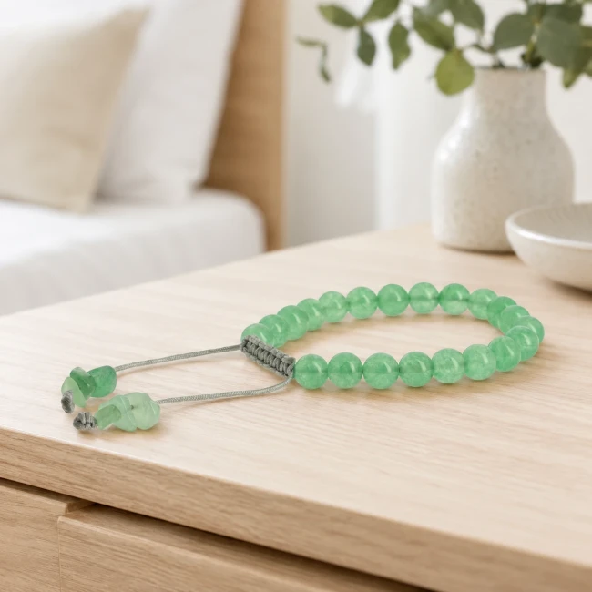 Bracelet-mala aventurine verte - Modern and Past