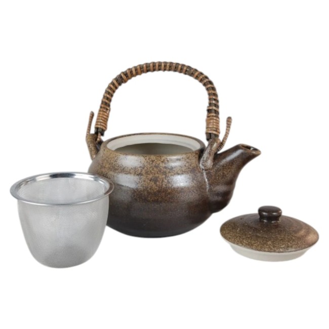 Théière japonaise Dobin Bizen en faïence japonaise