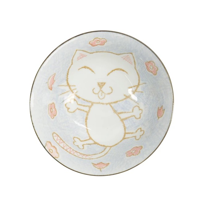 Bol japonais à soupe chat Kawaii bleu fabriqué au Japon bol japonais bleu chat Kawaii