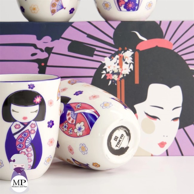 Coffret de 4 tasses japonaises Maiko Kokeshi – Tokyo Design