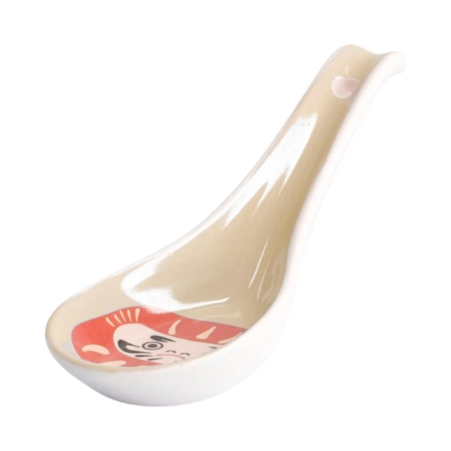 Cuillère japonaise Daruma rouge en céramique Tokyo Design