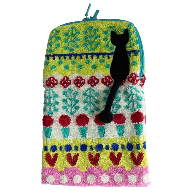 Pochette japonaise Atsuko Matano – motif floral Spain – coton doux fabriquée au Japon Pochette japonaise en coton motif floral coloré Atsuko Matano - vert