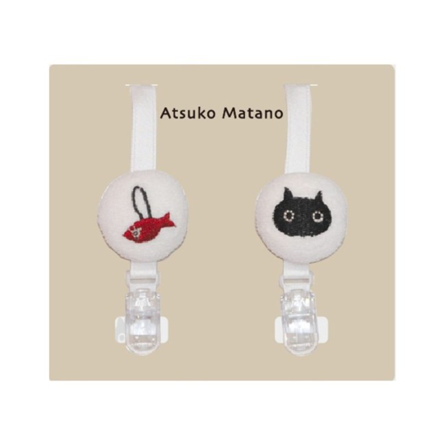 Pinces à serviette japonaise blanche Chat Mémé Atsuko Matano